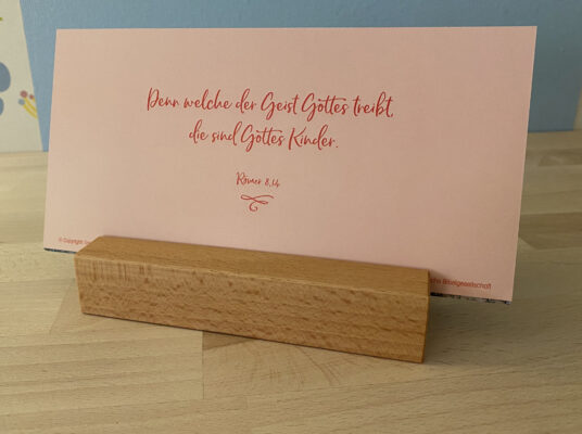 Kalender mit Holzsockel Buche geölt, klein - Rückseite