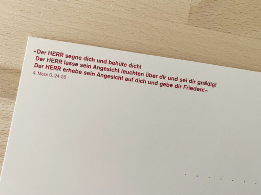 Postkarte Din A6 "Der Herr segne Dich", Rückseite
