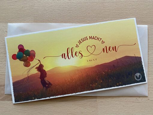 Postkarte Din lang „Alles Neu!“, mit Umschlag