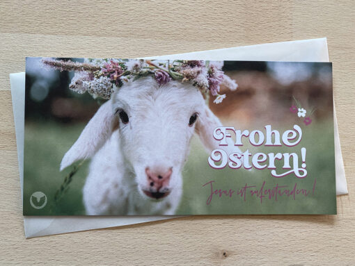 Postkarte „Frohe Ostern! (Lamm)“ (Din lang)