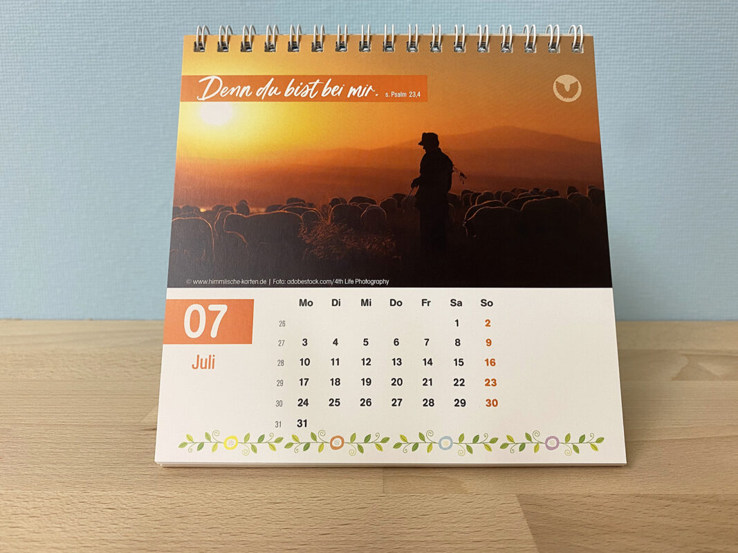 Monat Juli: Tischkalender 2023 - Psalm 23