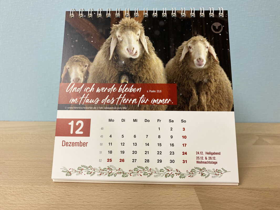 Monat Dezember: Tischkalender 2023 - Psalm 23
